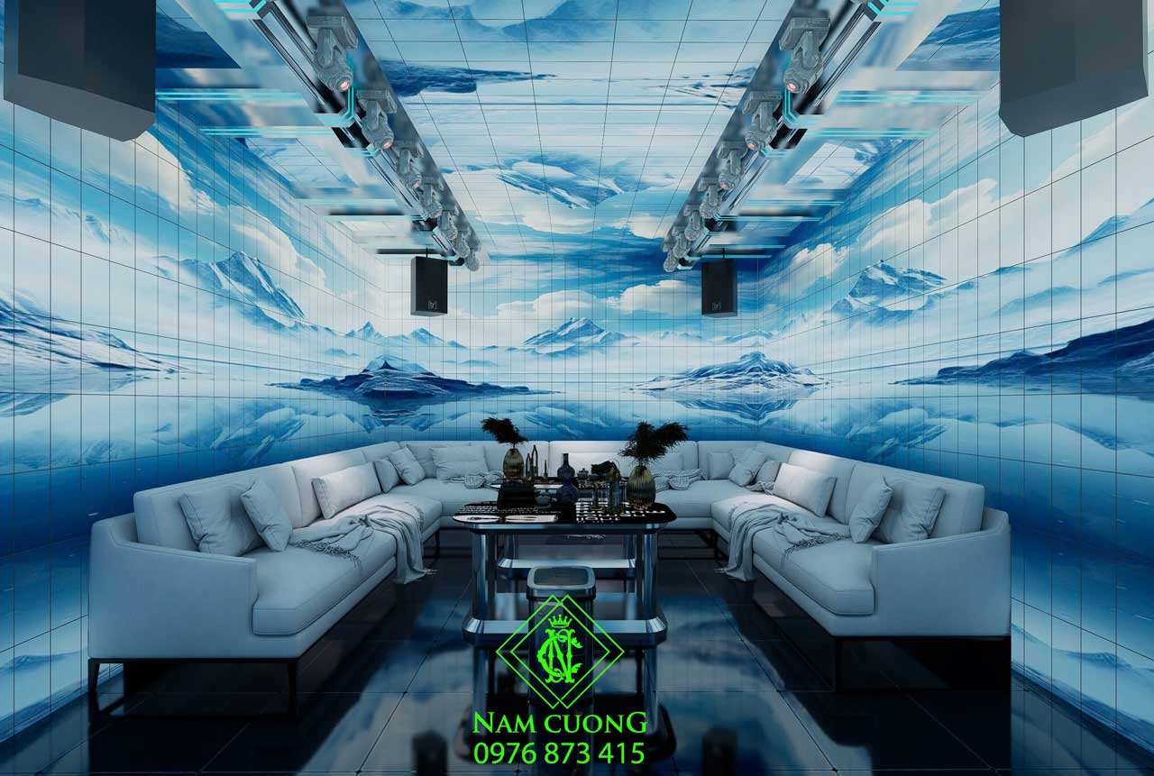 mẫu phòng karaoke 5d có dàn đèn moving laser